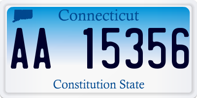 CT license plate AA15356