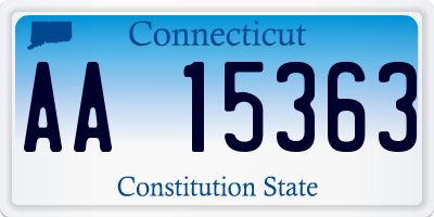 CT license plate AA15363