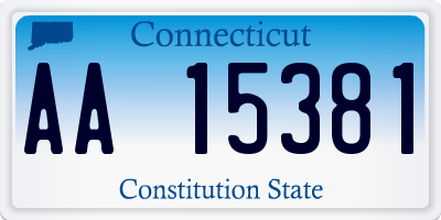 CT license plate AA15381