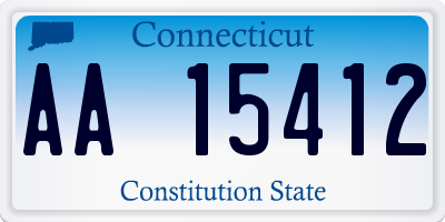 CT license plate AA15412