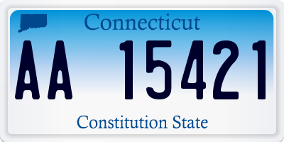 CT license plate AA15421