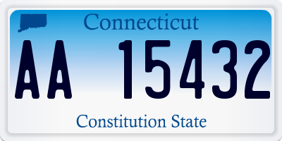 CT license plate AA15432