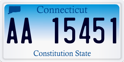 CT license plate AA15451