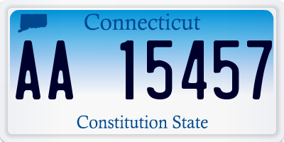 CT license plate AA15457