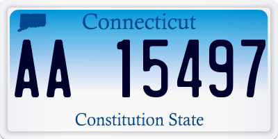 CT license plate AA15497