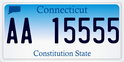 CT license plate AA15555