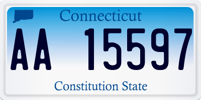 CT license plate AA15597