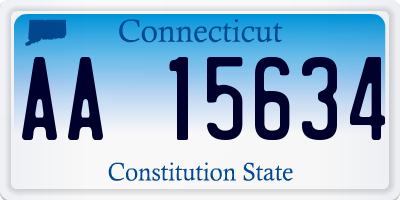 CT license plate AA15634