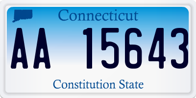 CT license plate AA15643