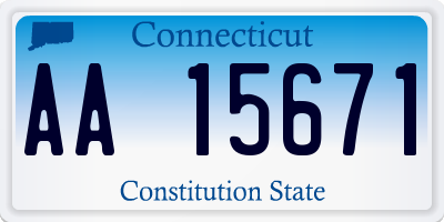 CT license plate AA15671