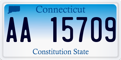 CT license plate AA15709