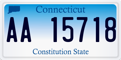 CT license plate AA15718