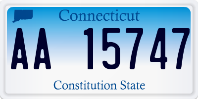 CT license plate AA15747