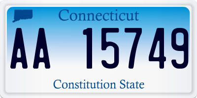 CT license plate AA15749