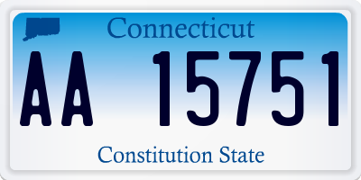 CT license plate AA15751