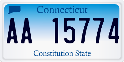 CT license plate AA15774