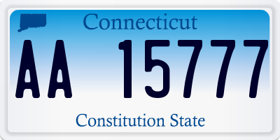 CT license plate AA15777