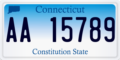 CT license plate AA15789