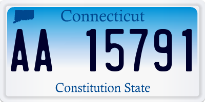 CT license plate AA15791