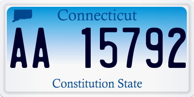 CT license plate AA15792