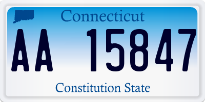 CT license plate AA15847