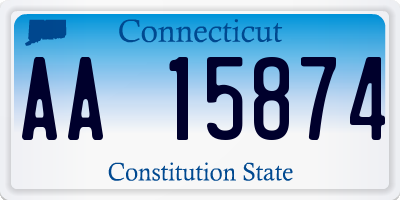 CT license plate AA15874