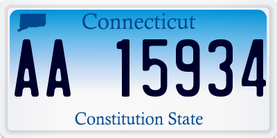 CT license plate AA15934