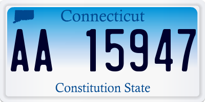 CT license plate AA15947