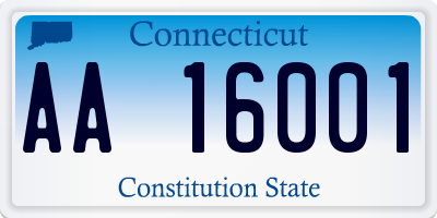 CT license plate AA16001