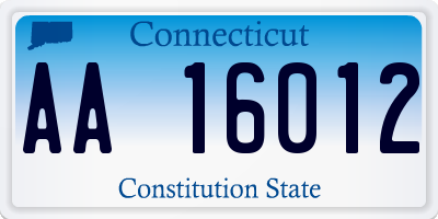 CT license plate AA16012