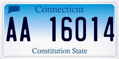 CT license plate AA16014