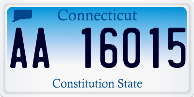 CT license plate AA16015