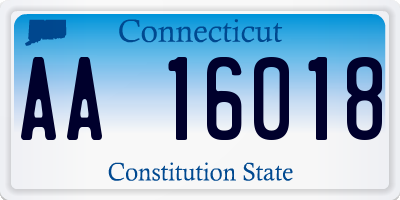 CT license plate AA16018