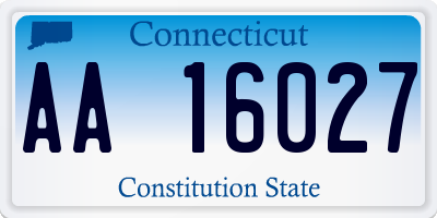 CT license plate AA16027