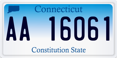 CT license plate AA16061