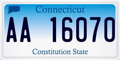 CT license plate AA16070