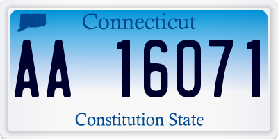 CT license plate AA16071