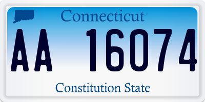 CT license plate AA16074