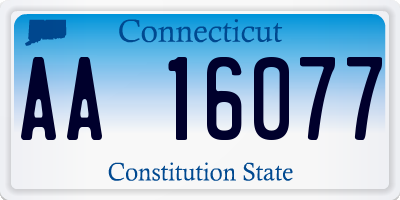 CT license plate AA16077