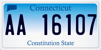 CT license plate AA16107