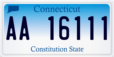 CT license plate AA16111