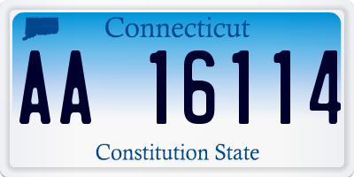 CT license plate AA16114