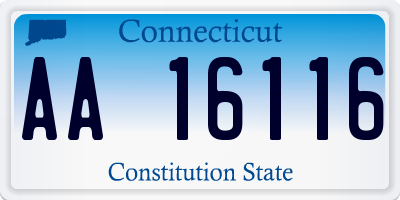 CT license plate AA16116