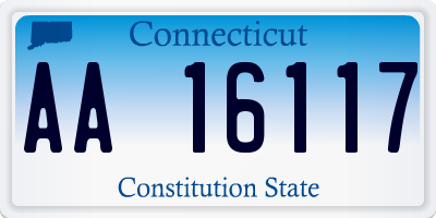 CT license plate AA16117