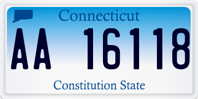 CT license plate AA16118