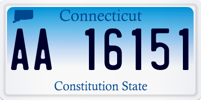 CT license plate AA16151