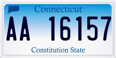 CT license plate AA16157