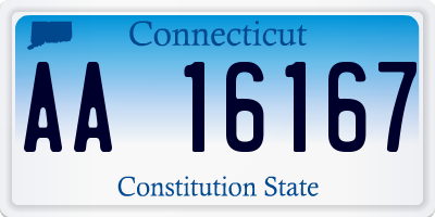 CT license plate AA16167