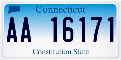 CT license plate AA16171