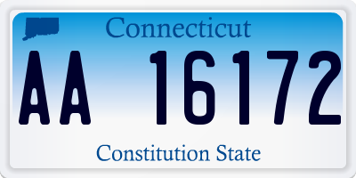 CT license plate AA16172